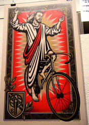 I think this was definately one of my favorite poster. The only reason I didn’t buy it was because I though it might be weird having a picture of Jesus on my wall, even if he was riding a bicycle.