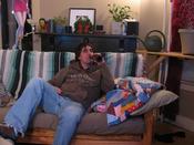 Me on my couch. drinking beer and doing nothing else!