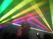 The entire lighting setup for Ghostland consisted of two mind-blowing laser machines and a smoke machine. It was pretty trippy, to say the least. 