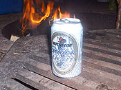 Campfires always seem to call for beer in a can