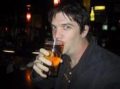 Adam drinking his...ahem...miller lite. *yuck*