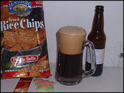My dinner consisted of a bag of rice chips, one christmas cookie, and a homebrewed beer.