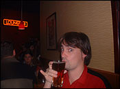 I think I was trying to daintily sip my beer here. what the hell was I thinking.