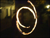 Me doing a little fire-dancing in the courtyard that night with my fire chains