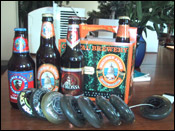 Capital Brewerey Amber Bock, James Paige Amber and La Rossa, an italian import.