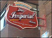 signage from the outside of the Imperial Room