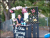 Nobody seemed to be lining up for Aaron at the Kissing Booth. 