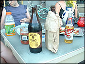a big ol’ bottle of Sheaf Stout, the one in the paper bag is mine ;)