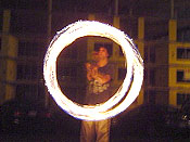 Another photo of me spinning the fire-chains. I managed not to start myself on fire this time.