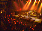 Shot of the stage and audience from the balcony at First Ave.