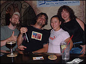 Jeff, Myslef, Sara and Dallas at the bar at the Blue Nile.