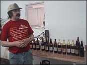 Randy discussing the finer points of beer while offering samples of their 15 or so varieties
